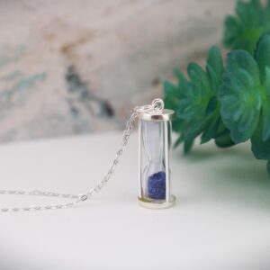 Sapphire Dust Hourglass Necklace