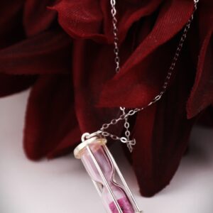 Ruby Dust Hourglass Necklace
