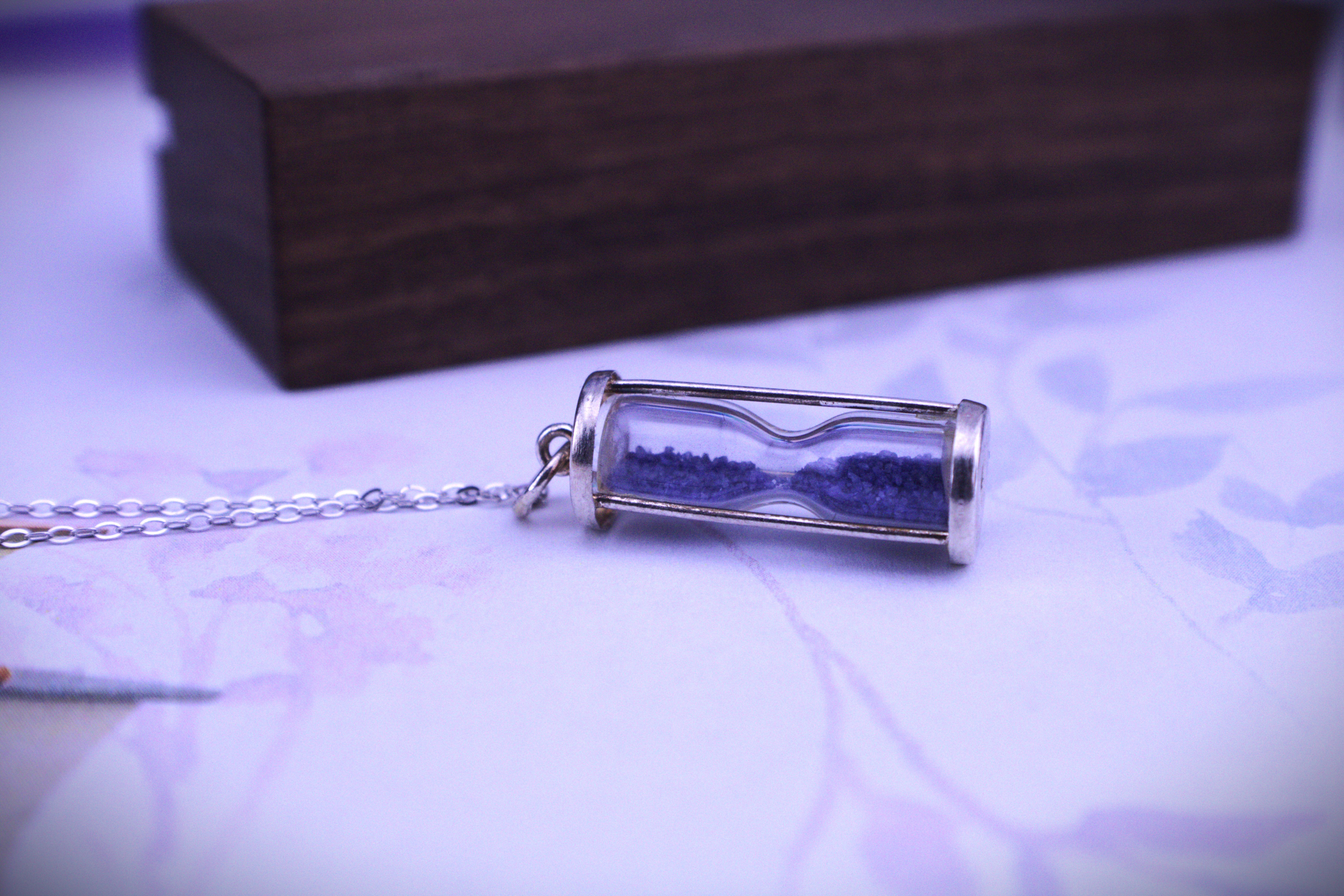 Sapphire Dust Hourglass Necklace - Image 3