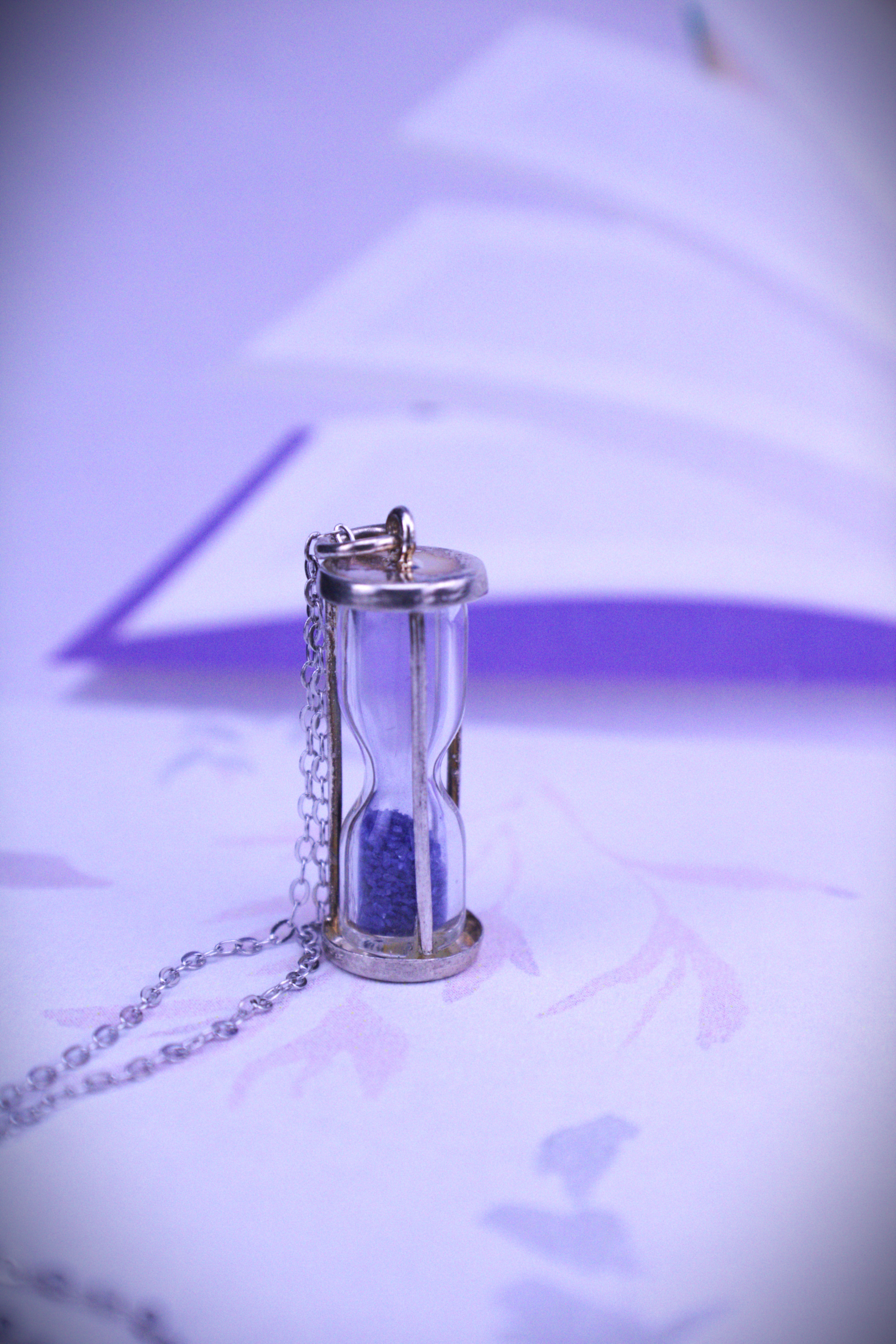 Sapphire Dust Hourglass Necklace - Image 2